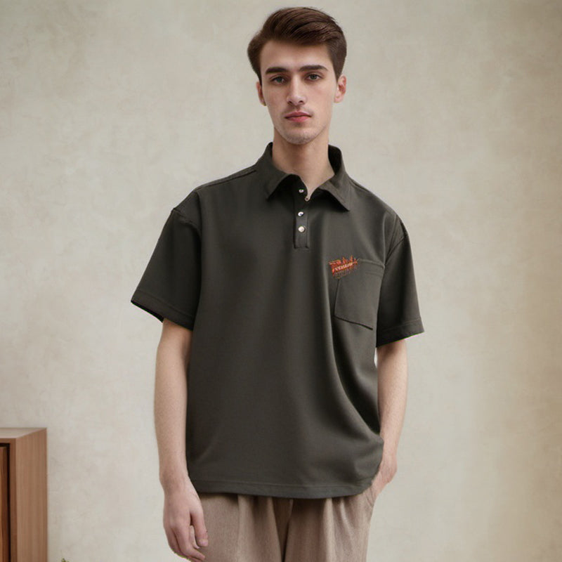 Unisex Polo Shirt Embroidered Top