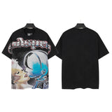 Godspeed men's short-sleeve t-shirt - washed print, hotfix rhinestone detail, streetwear style