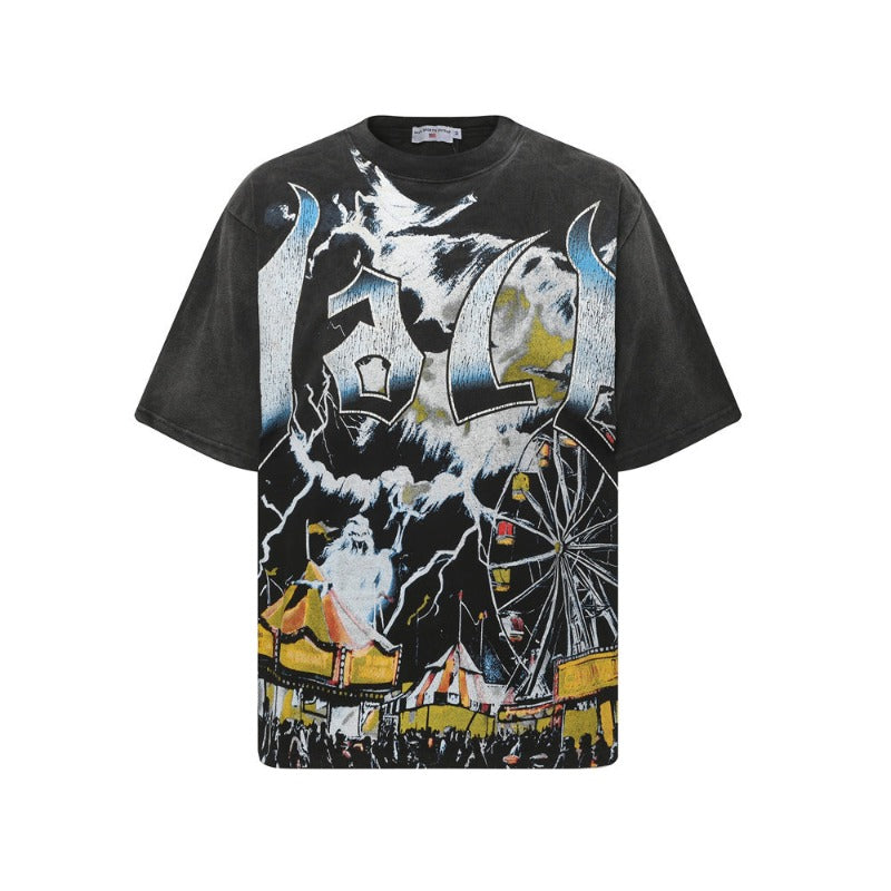 Men's t-shirt with rhinestone print, 100% cotton print