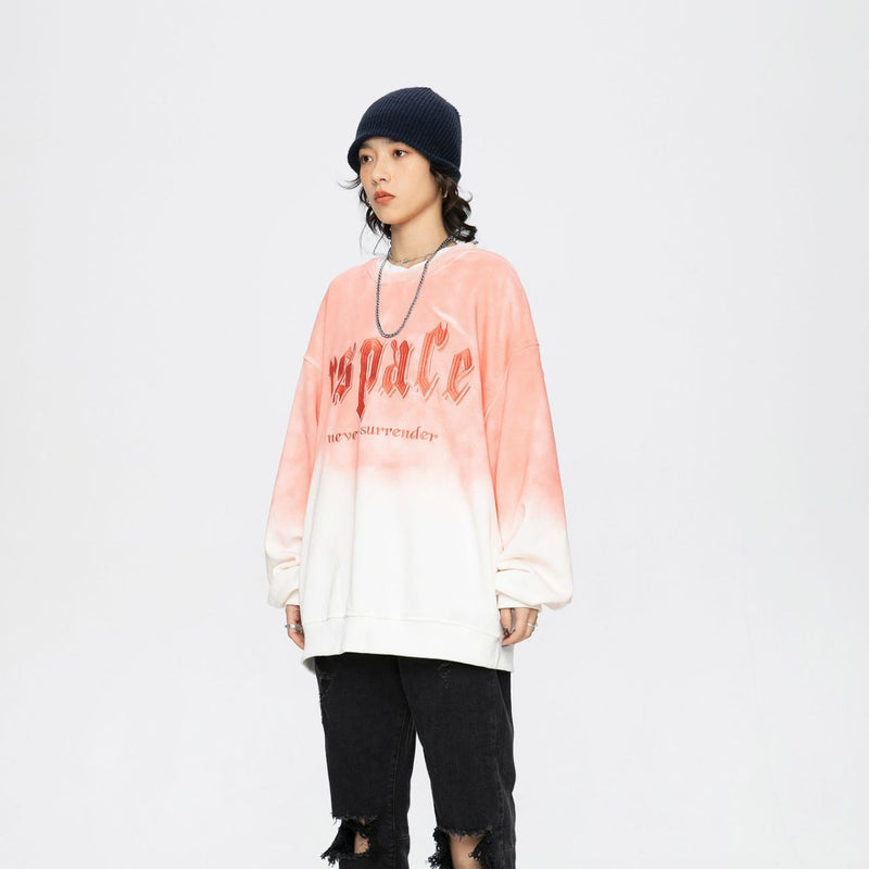 Unisex Sweatshirt Autumn Letters Gradient Pullover Sweater
