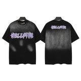 Men's t-shirt short-sleeved washed hot diamond printing g pure cotton hip hop street printing
