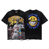 Rough play hot diamond washed printingpure cotton t-shirt g