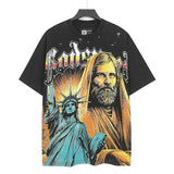 Godspeed men's short-sleeve t-shirt - washed print, hotfix rhinestone detail, streetwear style