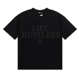 Life hustlers direct injection letterprintingpure cotton t-shirtg