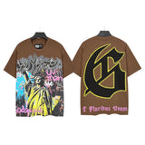 Men's youth t-shirt with rhinestone print, 100% cotton, american retro style