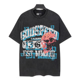 Godspeed men's short-sleeve t-shirt - washed print, hotfix rhinestone detail, streetwear style