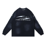Men's long-sleeve t-shirt - washed cotton print - streetwear