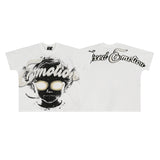 Mixed emotion men's t-shirt - short sleeve, hotfix rhinestone print, 100% cotton