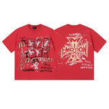 Mixed emotion men's t-shirt - short sleeve, hotfix rhinestone print, 100% cotton