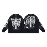 Men's long-sleeve t-shirt - washed cotton print - streetwear