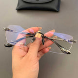 CHH Chrome Hearts Glasses Pure Titanium Frameless Business Square Retro Myopia Glasses Frame