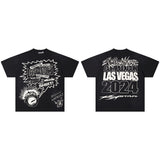 Hip-hop streetwear short sleeve tee - 100% cotton street print