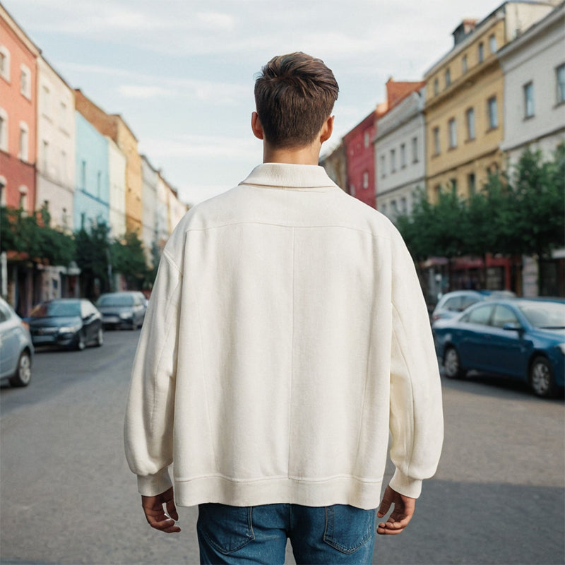 Unisex Polo Shirt Autumn Sweater Men's Loose