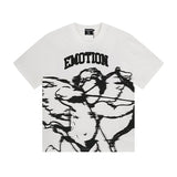 Mixed emotion men's t-shirt - short sleeve, hotfix rhinestone print, 100% cotton