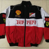 F1 Racing Suit F1 Racing Suit Preppy Style Retro Style Autumn and Winter Wear Coat Cotton-Padded Clothes Full Embroidery