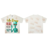 Valley t-shirt men's short-sleeved street printing hot diamond washed cotton