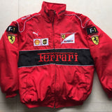 F1 Racing Suit F1 Racing Suit Preppy Style Retro Style Autumn and Winter Wear Coat Cotton-Padded Clothes Full Embroidery