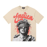 Mixed emotion men's t-shirt - rhinestone print, 100% cotton, american style
