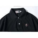 Bathing Ape T Shirt Solid Color Casual Embroidered Short-Sleeved Polo Shirt