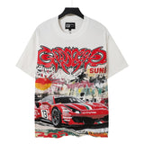 Men's youth t-shirt with rhinestone print, 100% cotton, american retro style