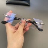 CHH Chrome Hearts Glasses Frame Vintage Frameless Punched Personality Ultra Light Thick Temple
