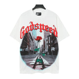 Men's youth t-shirt with rhinestone print, 100% cotton, american retro style
