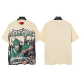 Men's youth t-shirt with rhinestone print, 100% cotton, american retro style