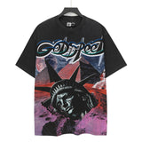Godspeed men's short-sleeve t-shirt - washed print, hotfix rhinestone detail, streetwear style