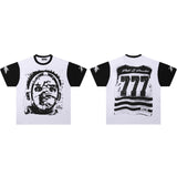 Hip-hop streetwear short sleeve tee - 100% cotton street print