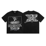 Mixed emotion men's t-shirt - short sleeve, hotfix rhinestone print, 100% cotton