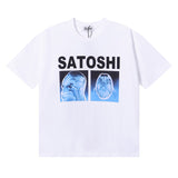 American satoshi direct-print letter graphic 100% cotton t-shirt