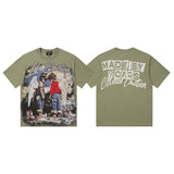 Mixed emotion cross-border t-shirt rhinestone printingg pure cottonprinting