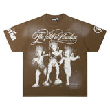 Hip-hop streetwear short sleeve tee - 100% cotton street print