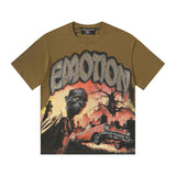 Men's t-shirt with rhinestone print, 100% cotton, american vintage style