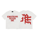 Mixed emotion men's t-shirt - short sleeve, hotfix rhinestone print, 100% cotton