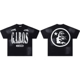 Hip-hop streetwear short sleeve tee - 100% cotton street print
