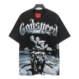 Godspeed men's short-sleeve t-shirt - washed print, hotfix rhinestone detail, streetwear style