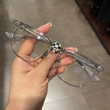 CHH Chrome Hearts Glasses pure titanium semi-square large face men and women retro trendy myopia flat light