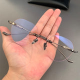 CHH Chrome Hearts Glasses Frameless Perforated Round Vintage Myopia Glasses Frame