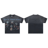 Valley t-shirt men's short-sleeved street printing hot diamond washed cotton