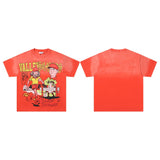 Valley t-shirt men's short-sleeved street printing hot diamond washed cotton
