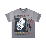 Valley t-shirt men's short-sleeved street printing hot diamond washed cotton