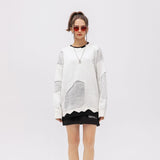 Unisex Sweatshirt Autumn Water Washed Hole Sweater