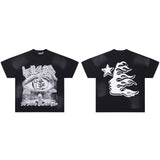 Hip-hop streetwear short sleeve tee - 100% cotton street print