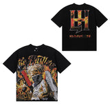 Life hustlers hot diamond pure cotton t-shirt g direct injection hip hop printing