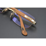 CHH Chrome Hearts Glasses Frameless Business Niche Square Glasses Frame Punching