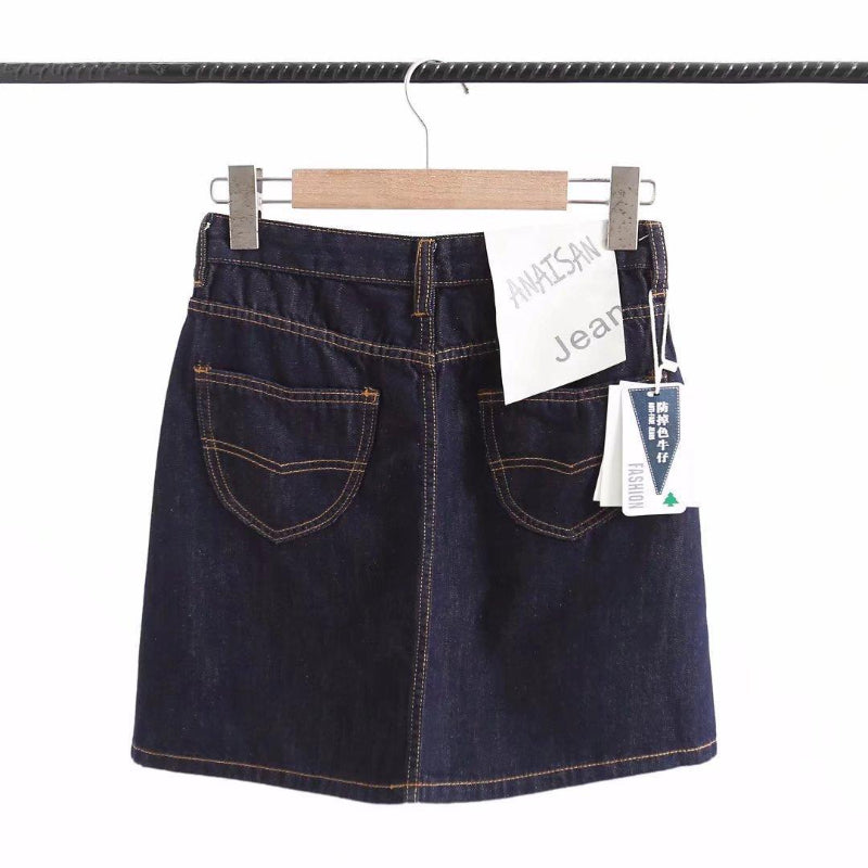 Women Skirt Spring and Summer Simplicity Vintage Denim Skirt