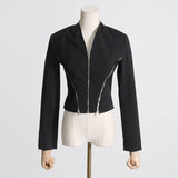Frankie Shop Hourglass Blaster Zipper Slim Fit Figure Flattering Short Coat Female
