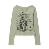 Women Long Sleeve T-Shirt Long Sleeve T-shirt Women's Spring and Autumn Casual Short