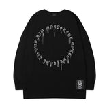 Men Long Sleeve Shirt T-shirt Men's and Women's Autumn and Winter Rose Letter Print Loose Design